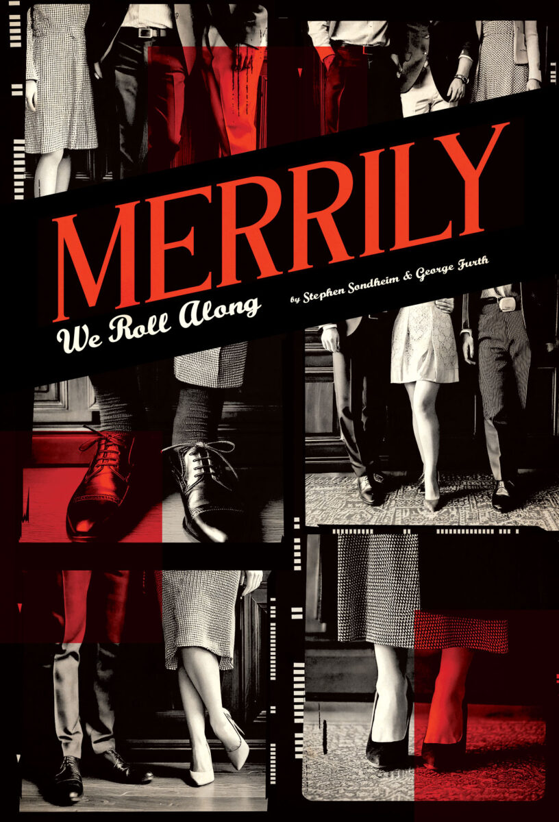 Portrait orientation poster for the Alley Rep play Merrily We Roll Along