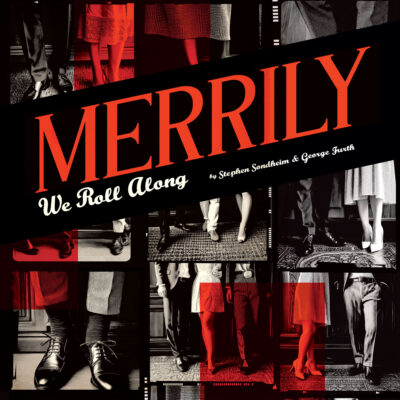 Square format poster for the Alley Rep play Merrily We Roll Along